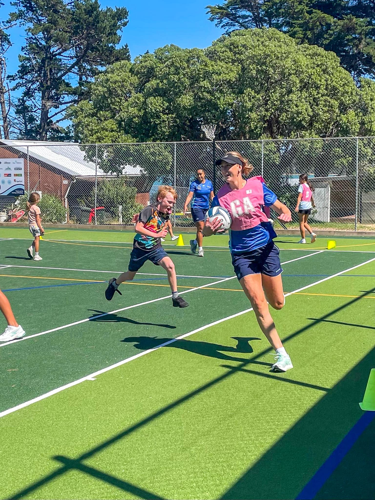 Northern Mystics team players playing netball